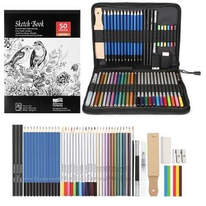 Artistic Sketching 53pcs Drawing Supplies Set with Sketch Book